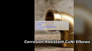 ANSI B169 CuNi 90 10 Elbow آب دریا مقاوم در برابر خوردگی